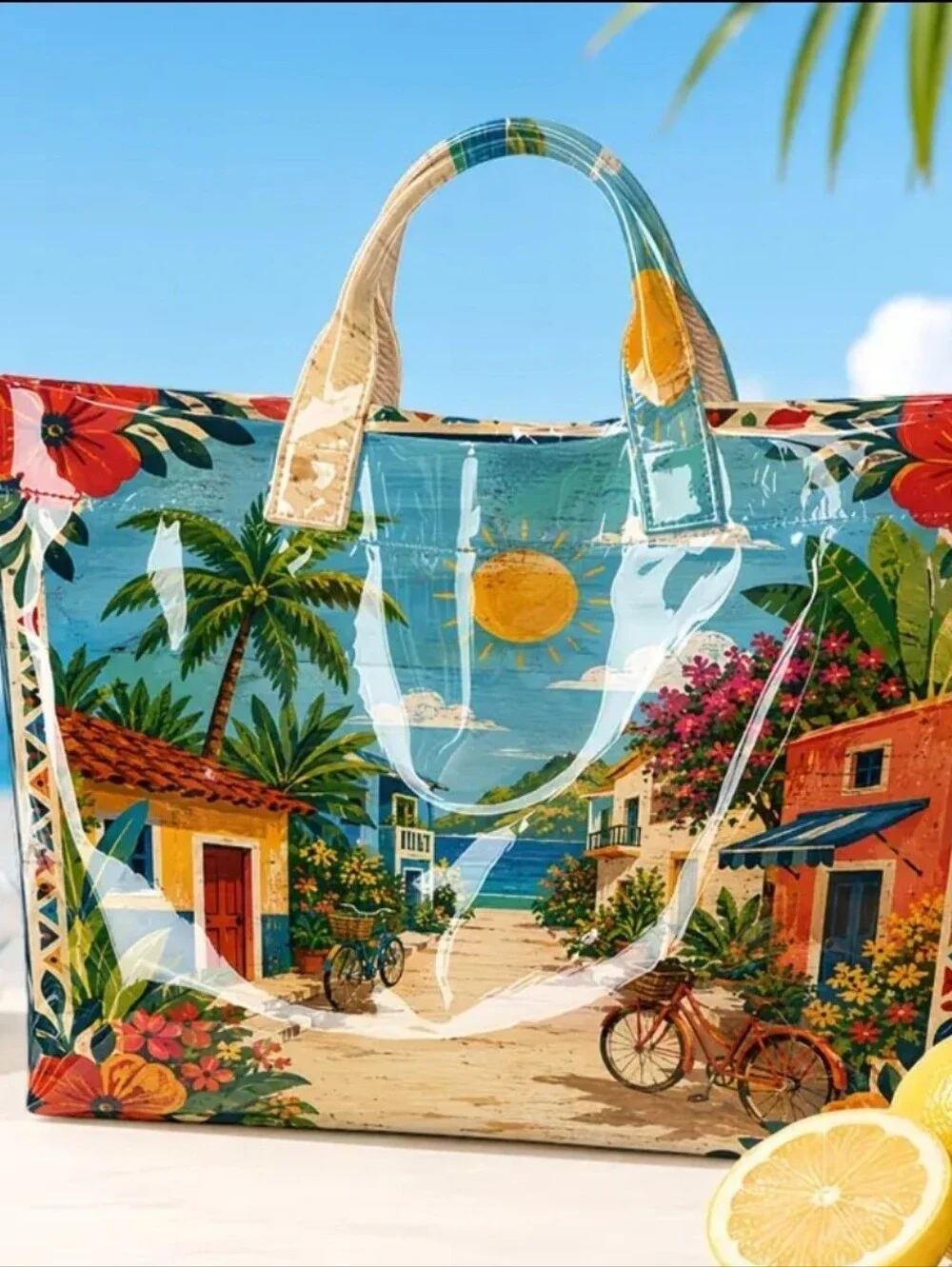 Beautiful Latin American Carribean Large  Tote Daily Commuter Tote